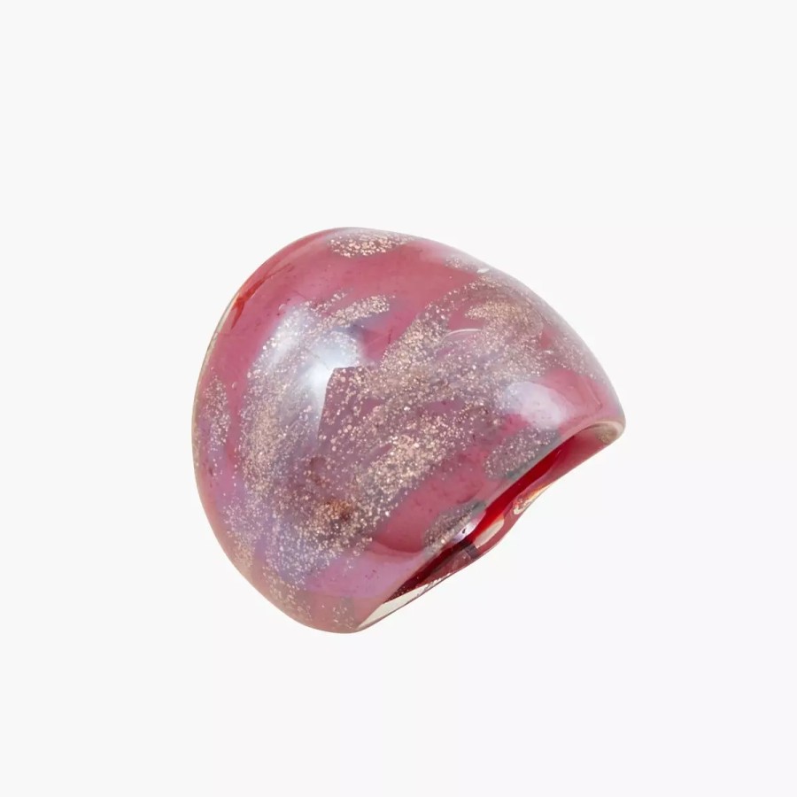 Best Bague En Verre - Rouge Et Dore Bagues