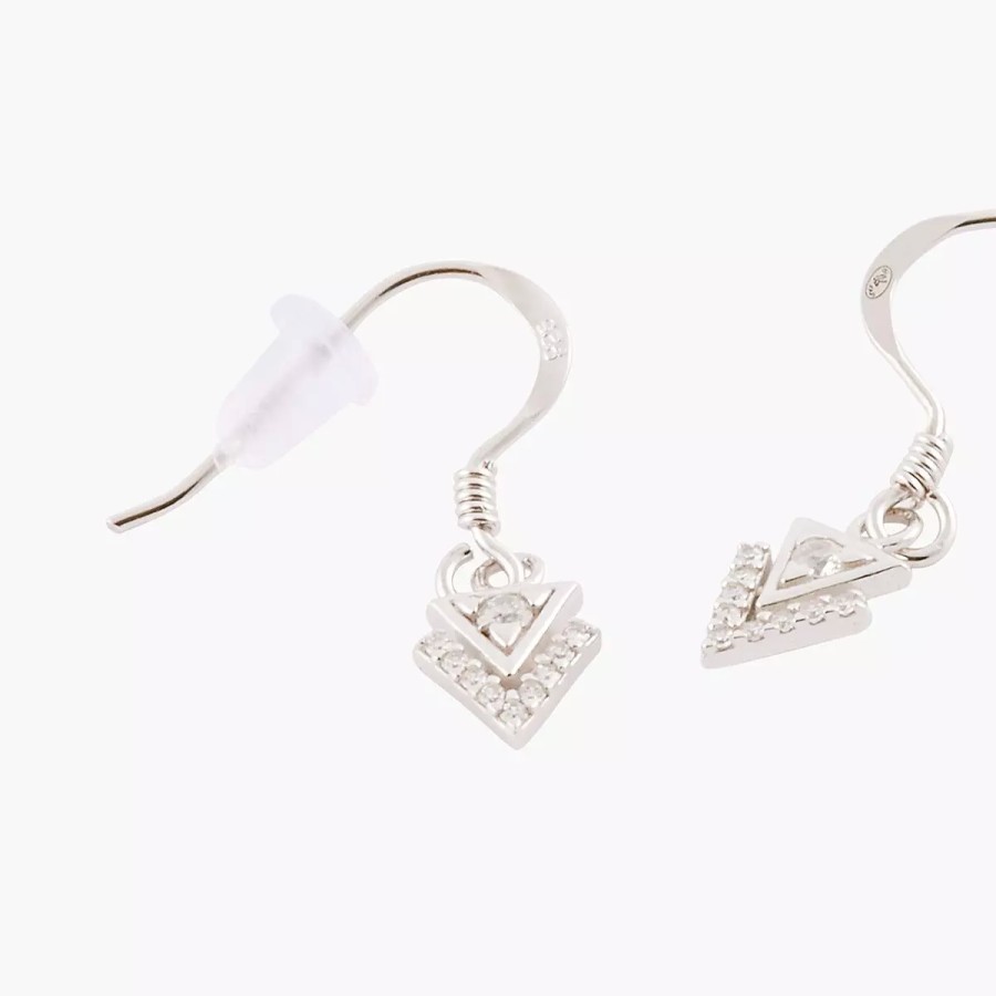 Hot Boucles D'Oreilles Pendants Triangles Sterling Silver Boucles D'Oreilles Argent Garanti