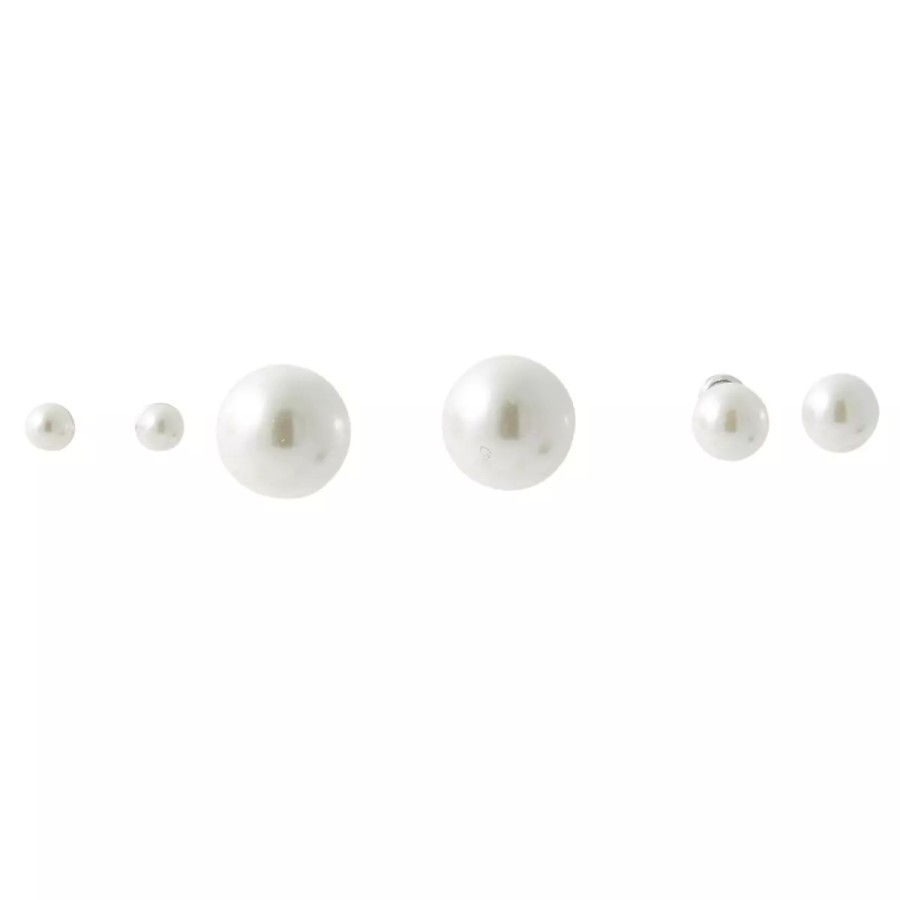 Online Set De Puces D'Oreilles Perles D'Imitation New Pearl Boucles D'Oreilles