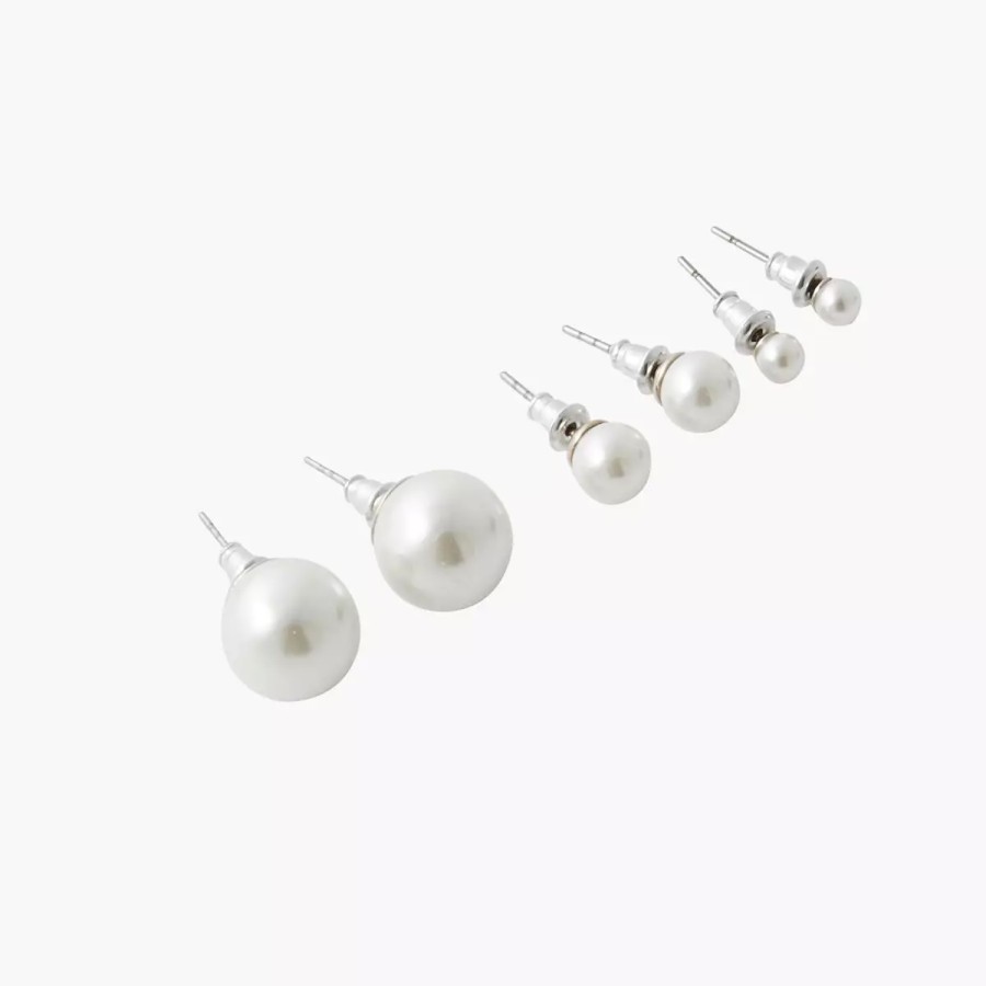 Online Set De Puces D'Oreilles Perles D'Imitation New Pearl Boucles D'Oreilles