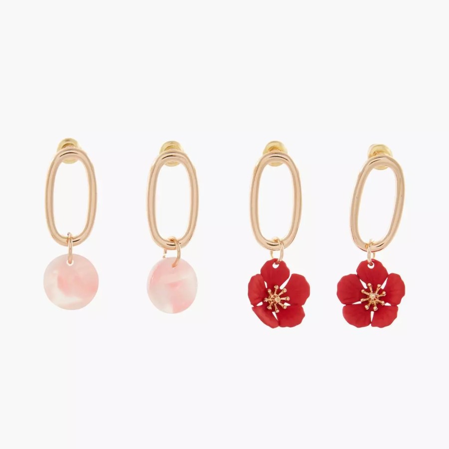 Best Set De 2 Boucles D'Oreilles En Forme De Fleur Et En Resine Full In Bloom Boucles D'Oreilles