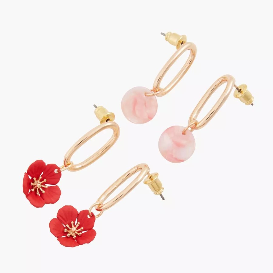 Best Set De 2 Boucles D'Oreilles En Forme De Fleur Et En Resine Full In Bloom Boucles D'Oreilles