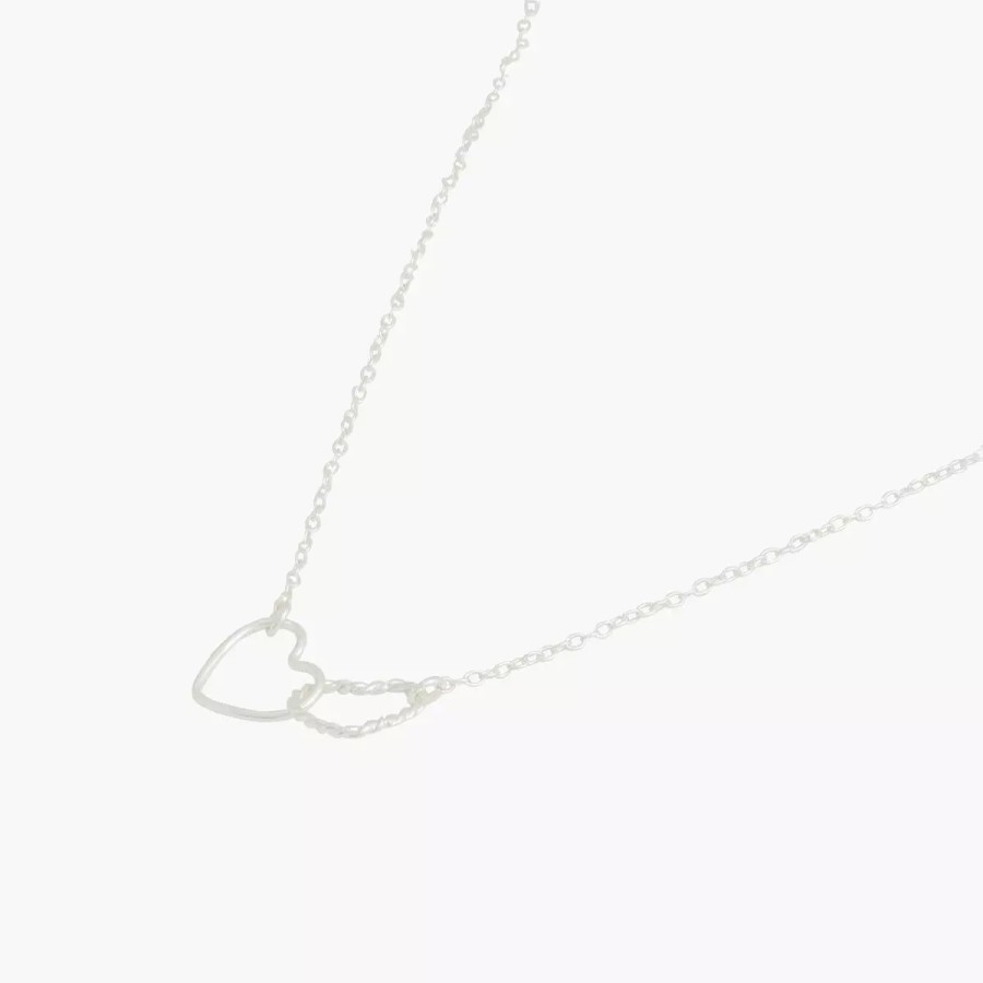 Online Collier Deux Coeurs Argent Garanti Colliers