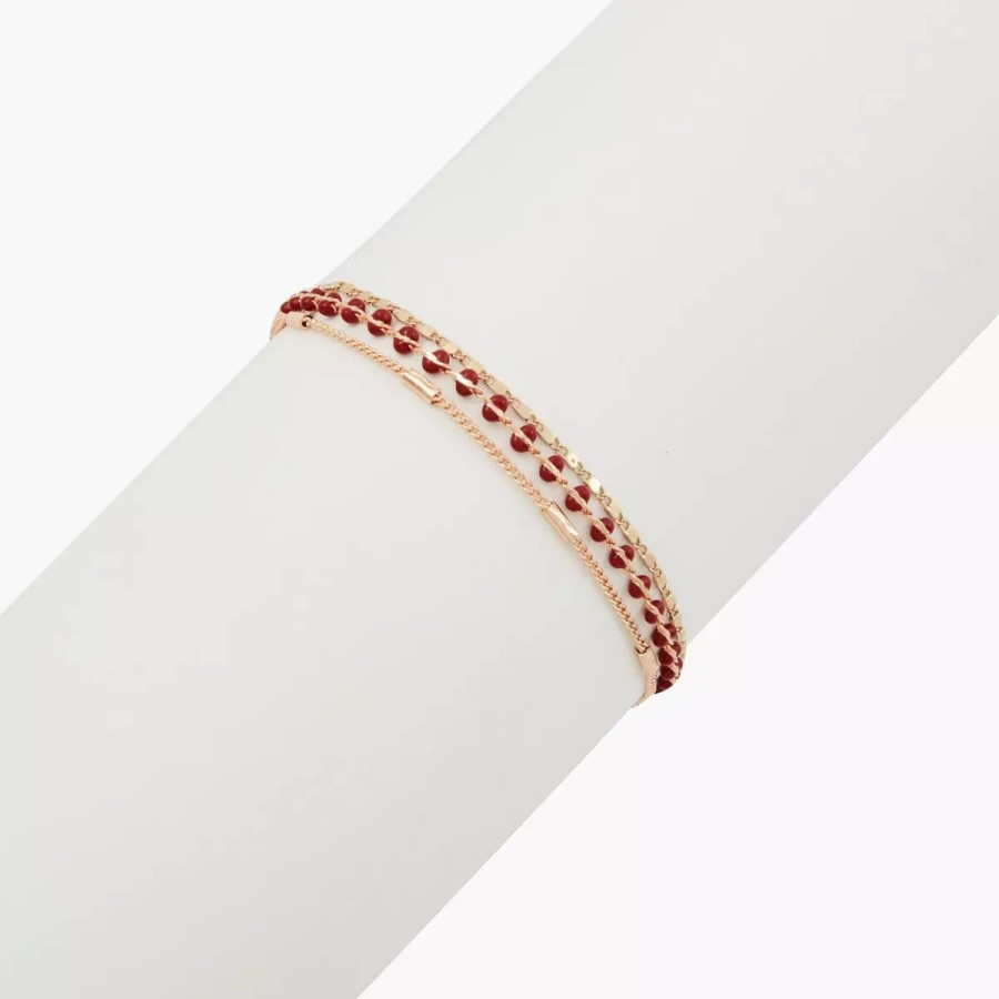 Best Bracelet 3 Rangs Avec Chaine Emaillee City Blush Bracelets