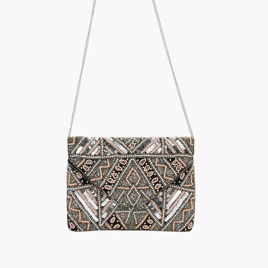 New Pochette Sequin Motif Ethnique Sacs