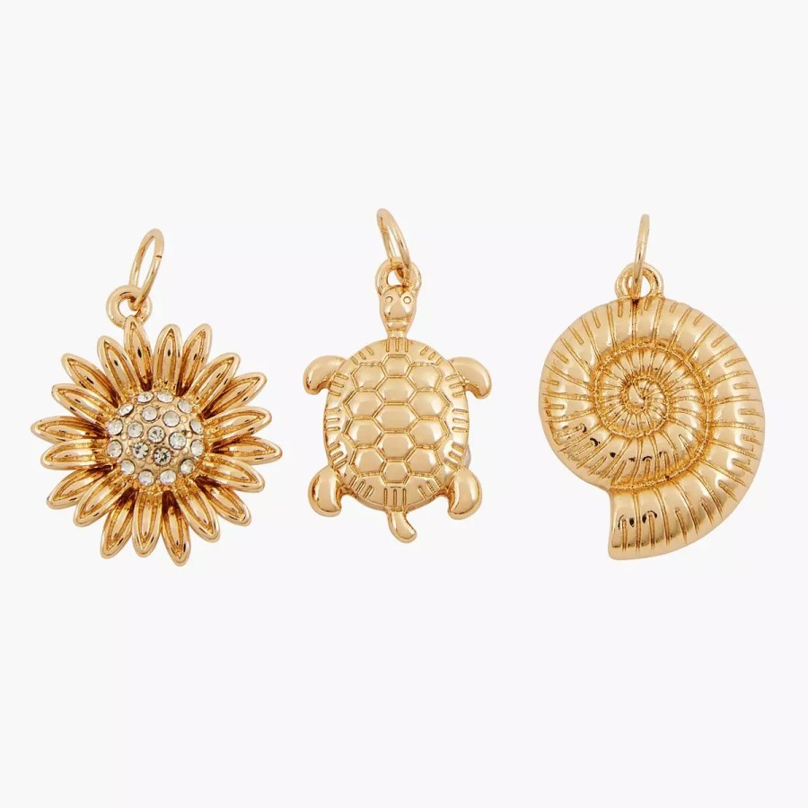 New Set De 3 Charms : Tortue, Marguerite, Coquillage - Chains & Charms Chains & Charms