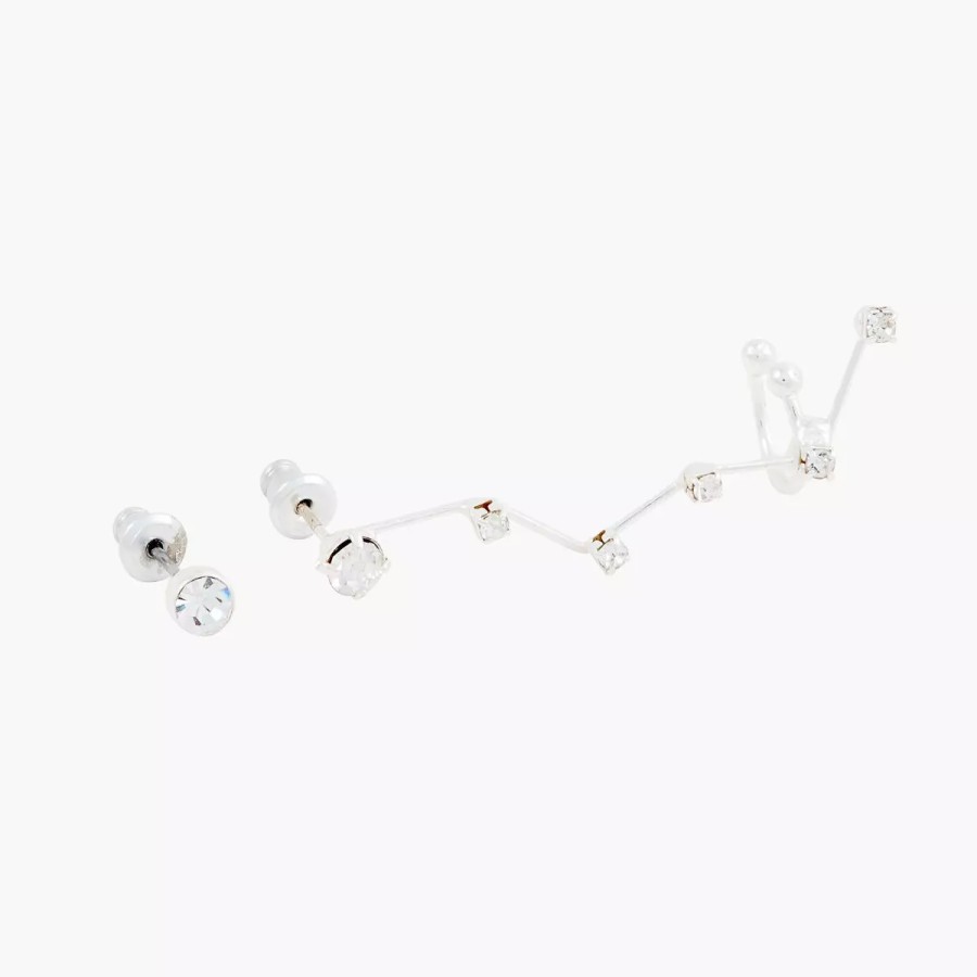 Wholesale Set De 2 Bijoux D'Oreilles Strass Silver Touch Boucles D'Oreilles