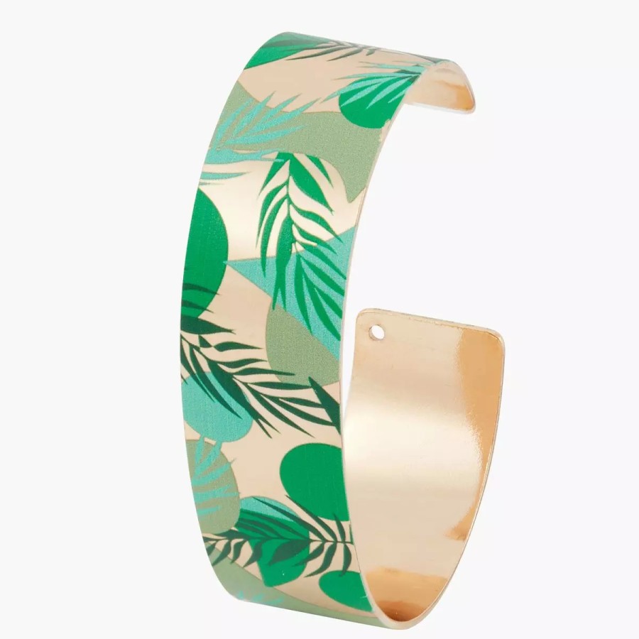 Clearance Manchette Imprimee Motif Feuilles Balagane Bracelets