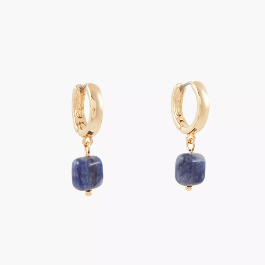 Best Petites Creoles Pierre De Sodalite - Bleu Boucles D'Oreilles