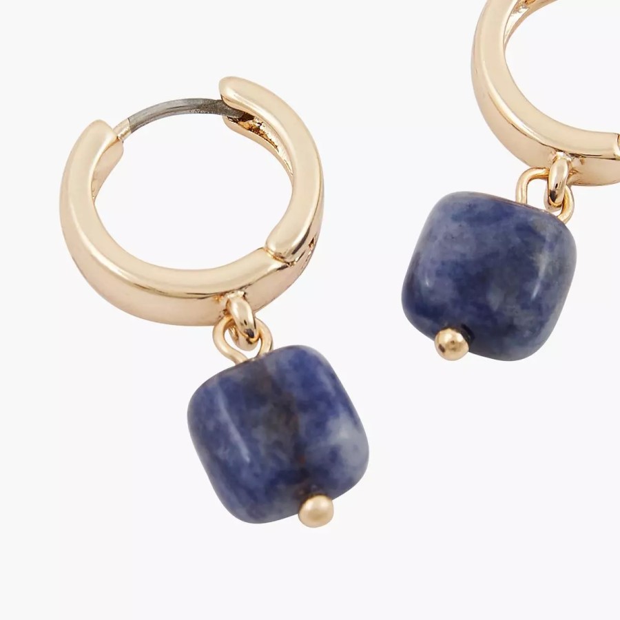 Best Petites Creoles Pierre De Sodalite - Bleu Boucles D'Oreilles