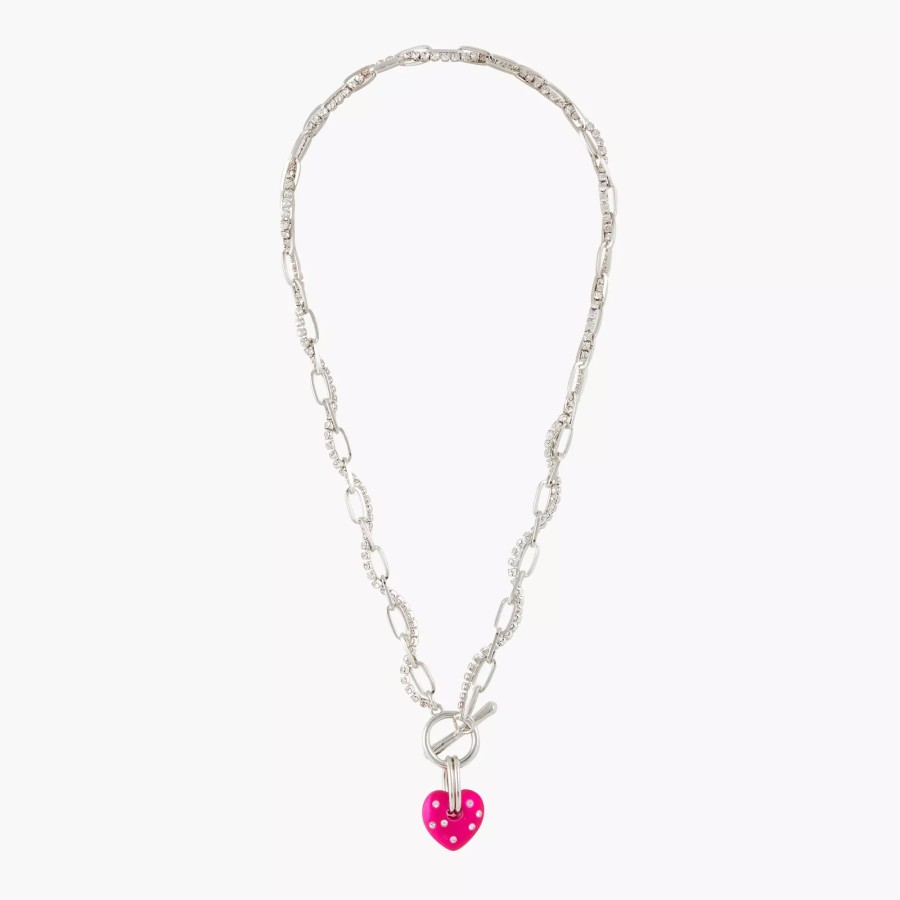 Clearance Collier Chaine Et Cupchain Avec Strass - Rose Et Argente Colliers