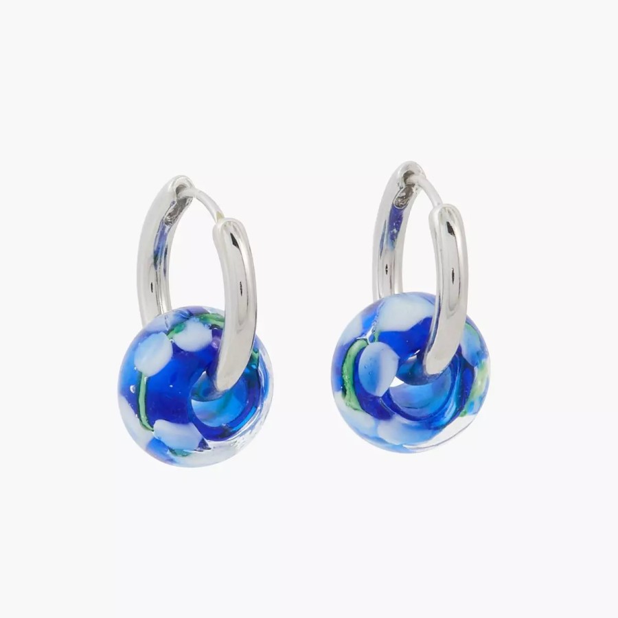 Wholesale Creoles A Perle De Verre City Azur Boucles D'Oreilles