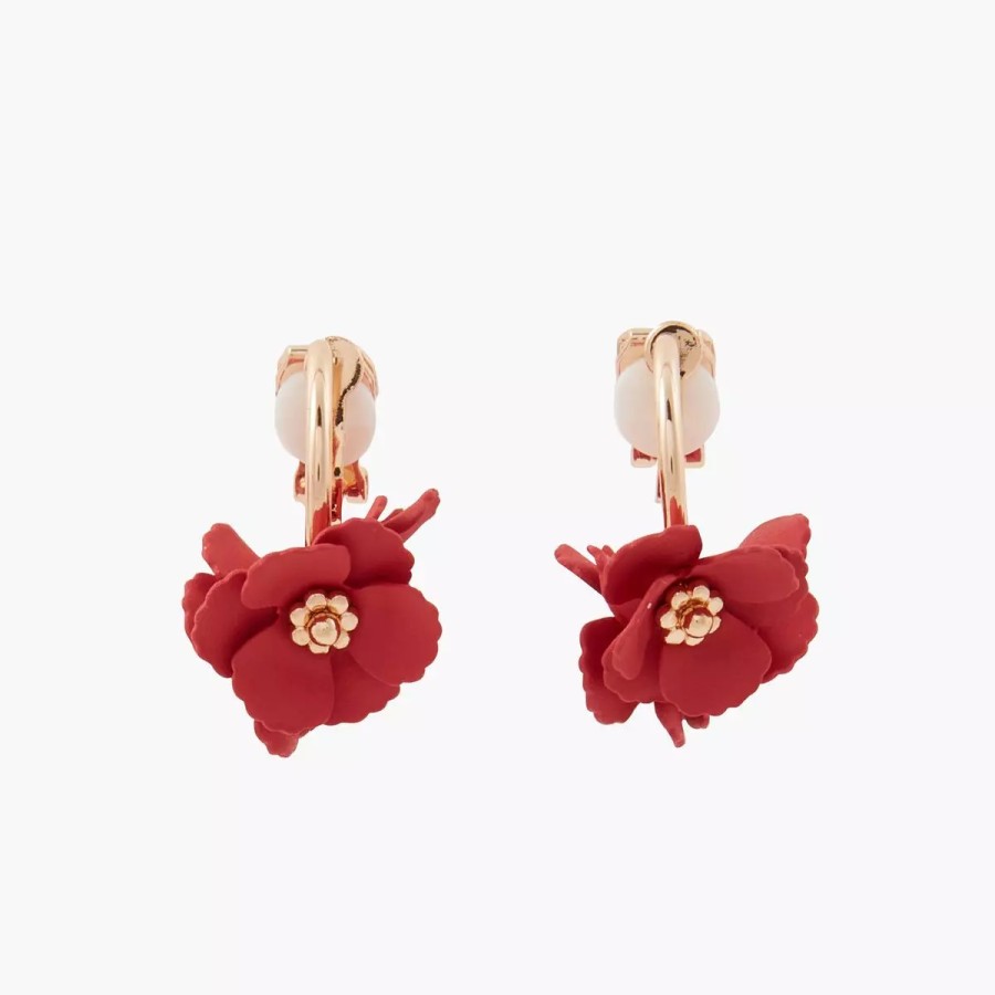 Wholesale Boucles D'Oreilles Pendantes A Clips Fleurs Coating Boucles D'Oreilles