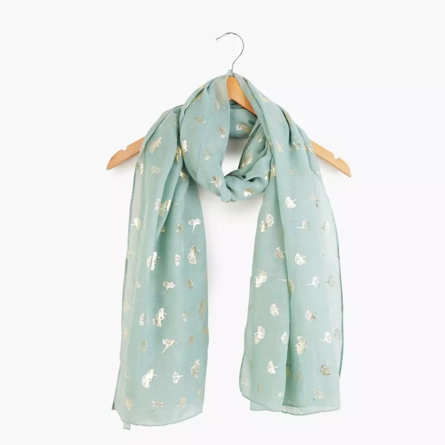 Online Foulard Vert Motif Feuilles Foulards