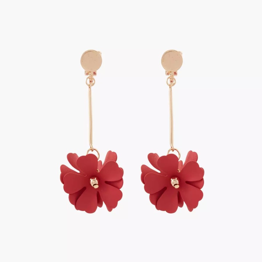 Clearance Boucles D'Oreilles Clip Pendantes Avec Fleurs Coating Boucles D'Oreilles