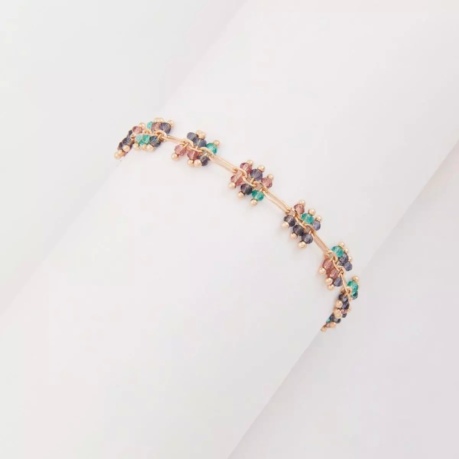 Best Bracelet Pierres A Facettes - Dore Et Multicolore Bracelets