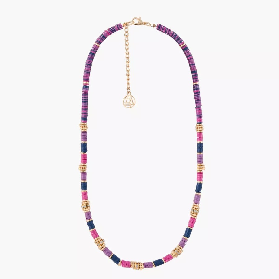 Hot Collier A Sequins - Violet, Bleu Et Dore Colliers