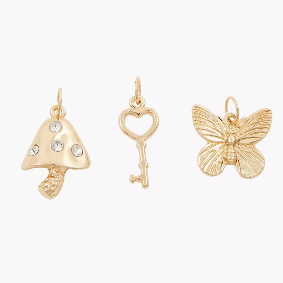 Hot Set De 3 Charms : Papillon, Champignon, Cle - Chains & Charms Chains & Charms