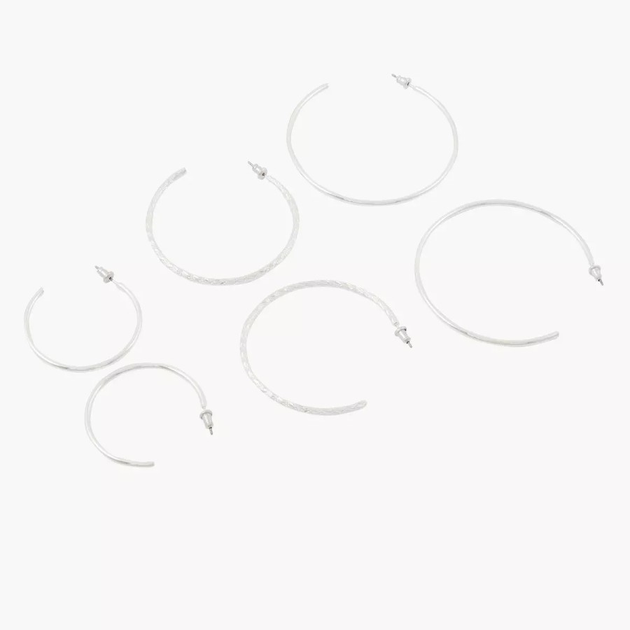 Best Set De 3 Demi-Creoles - Argente Boucles D'Oreilles