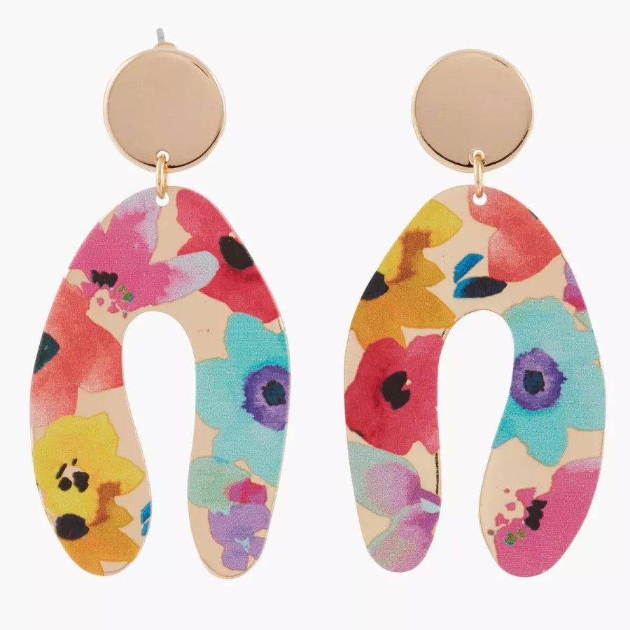 Clearance Boucles D'Oreilles Pendantes Imprimees Fleur Balagane Boucles D'Oreilles