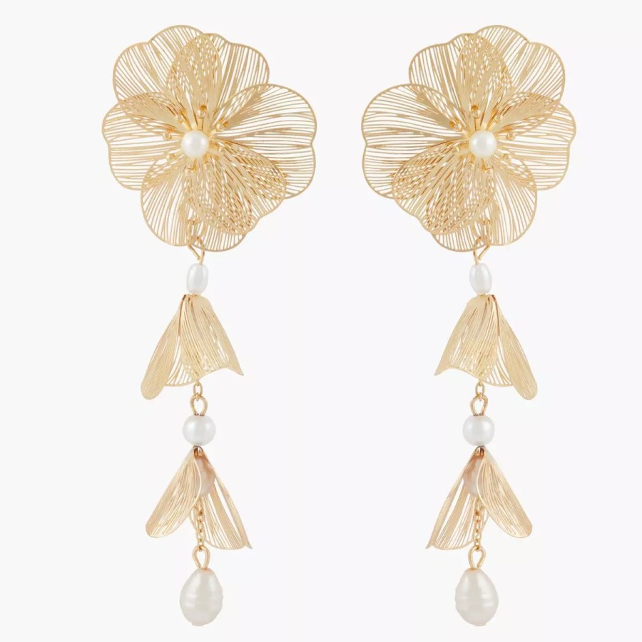 New Boucles D'Oreilles Fleurs En Filigrane Pastel Prairy Boucles D'Oreilles