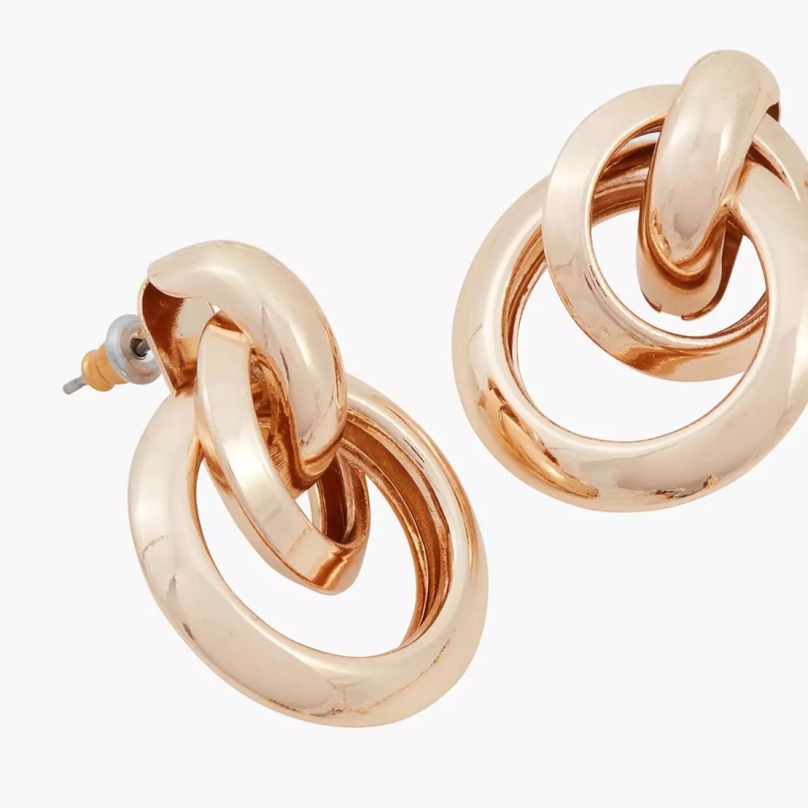 Hot Boucles D'Oreilles Anneaux Entrelaces Gold Touch Boucles D'Oreilles