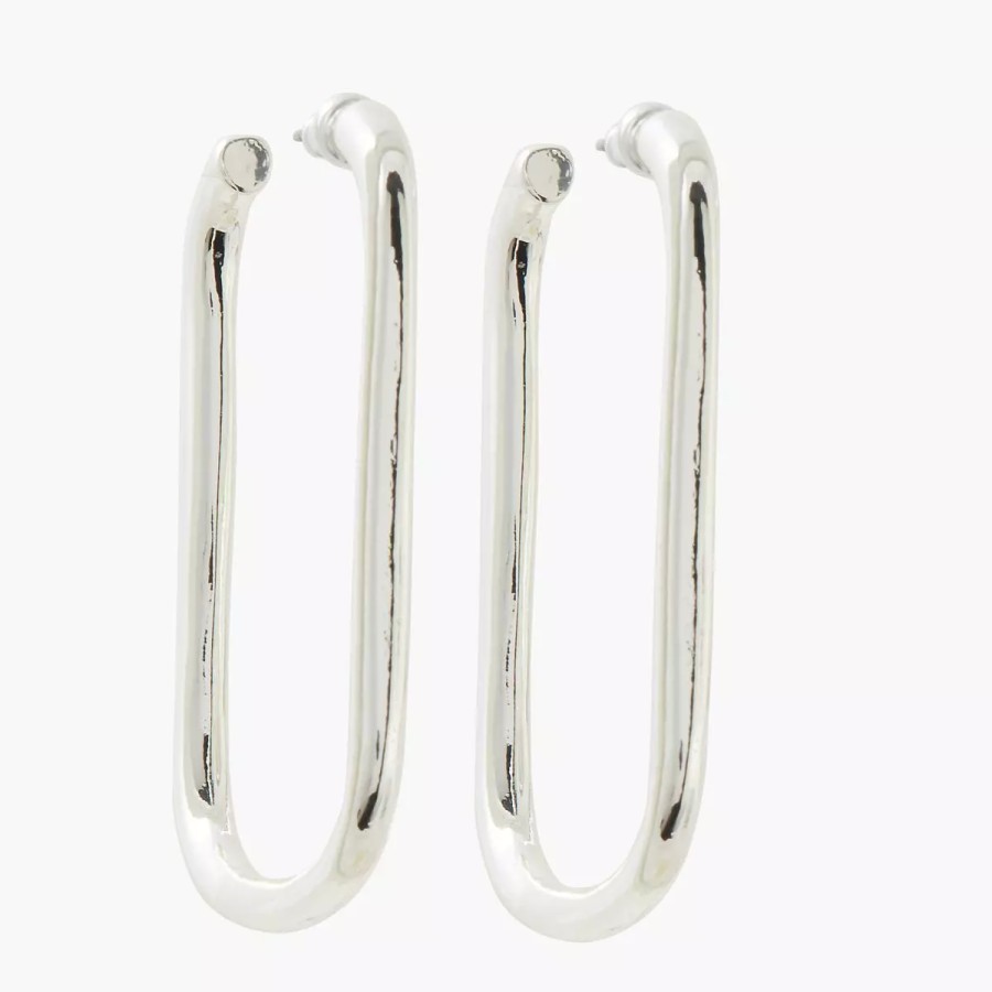 Online Creoles Rectangulaires Silver Touch Boucles D'Oreilles