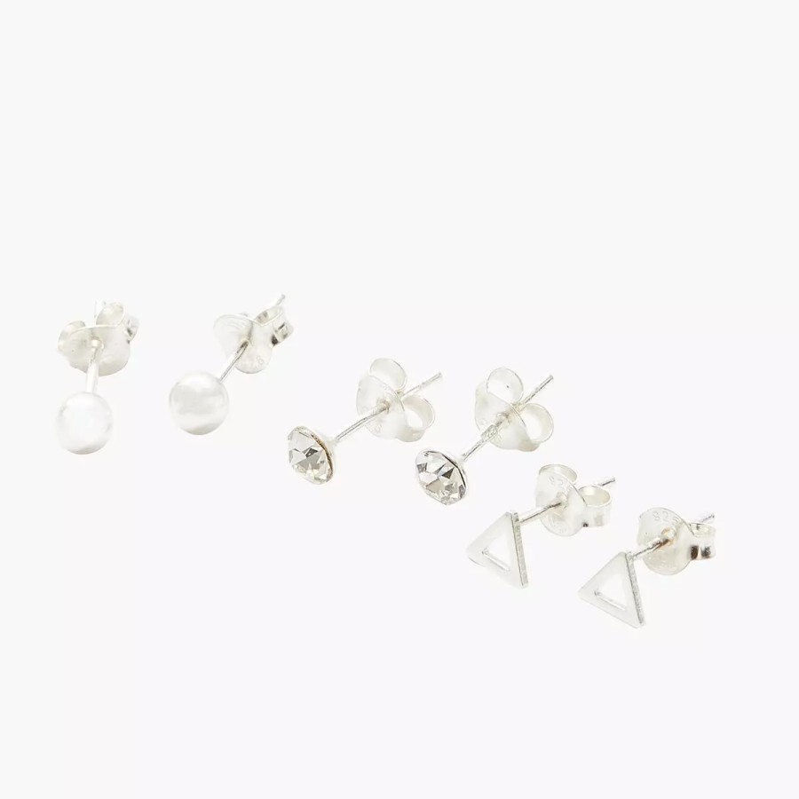 Online Set De Puces D'Oreilles Argent Garanti Boucles D'Oreilles Argent Garanti