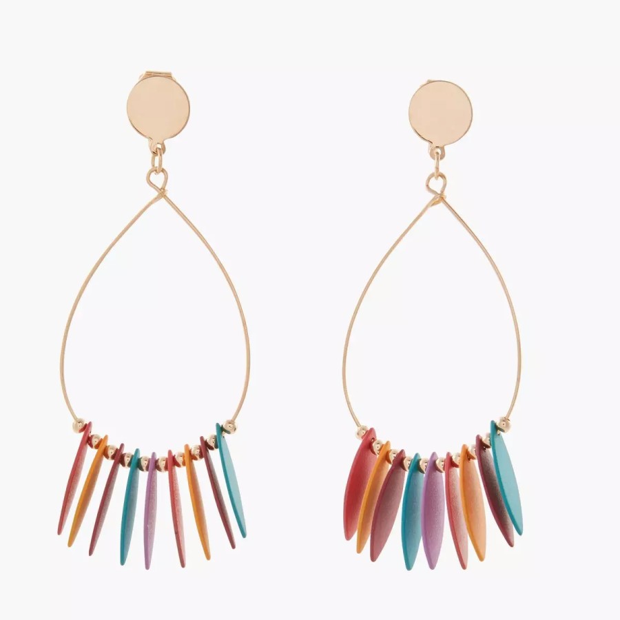 Hot Boucles D'Oreilles Goutte Avec Navettes Colorees Boucles D'Oreilles