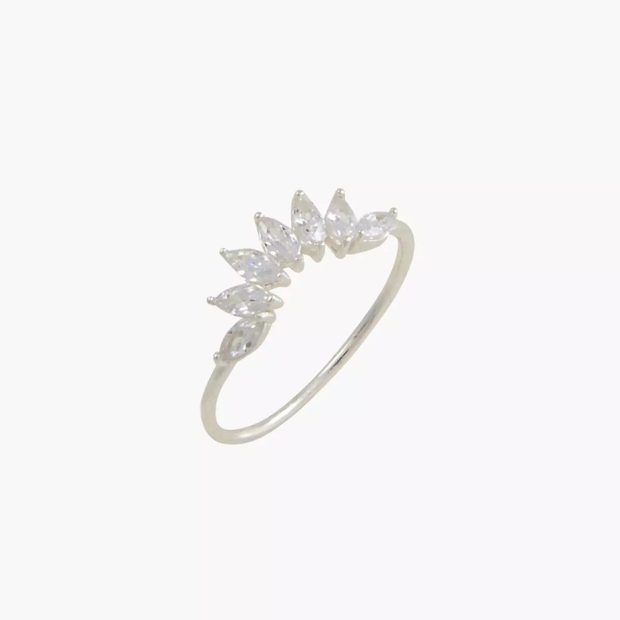 Online Bague Petales Zirconium Argent Garanti Bagues Argent Garanti