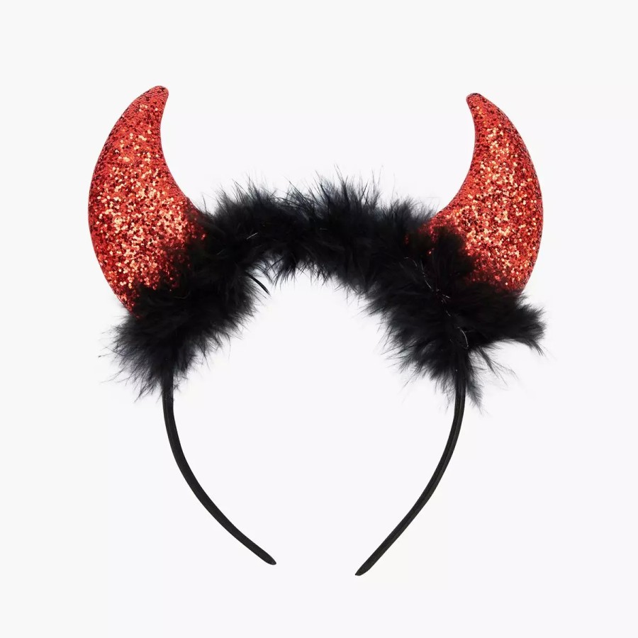 New Serre-Tete Diable Glitter Halloween Accessoires De Cheveux