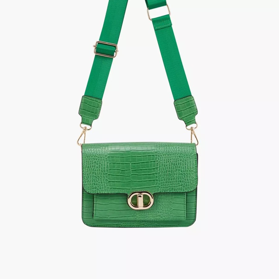 Hot Sac A Bandouliere Effet Croco - Vert Sacs