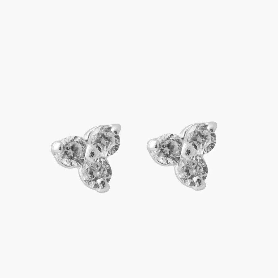 New Puces D'Oreilles Pyramide Argent Garanti Boucles D'Oreilles Argent Garanti