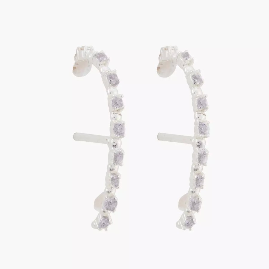 Online Demi-Creoles Zirconium Argent Garanti Boucles D'Oreilles Argent Garanti