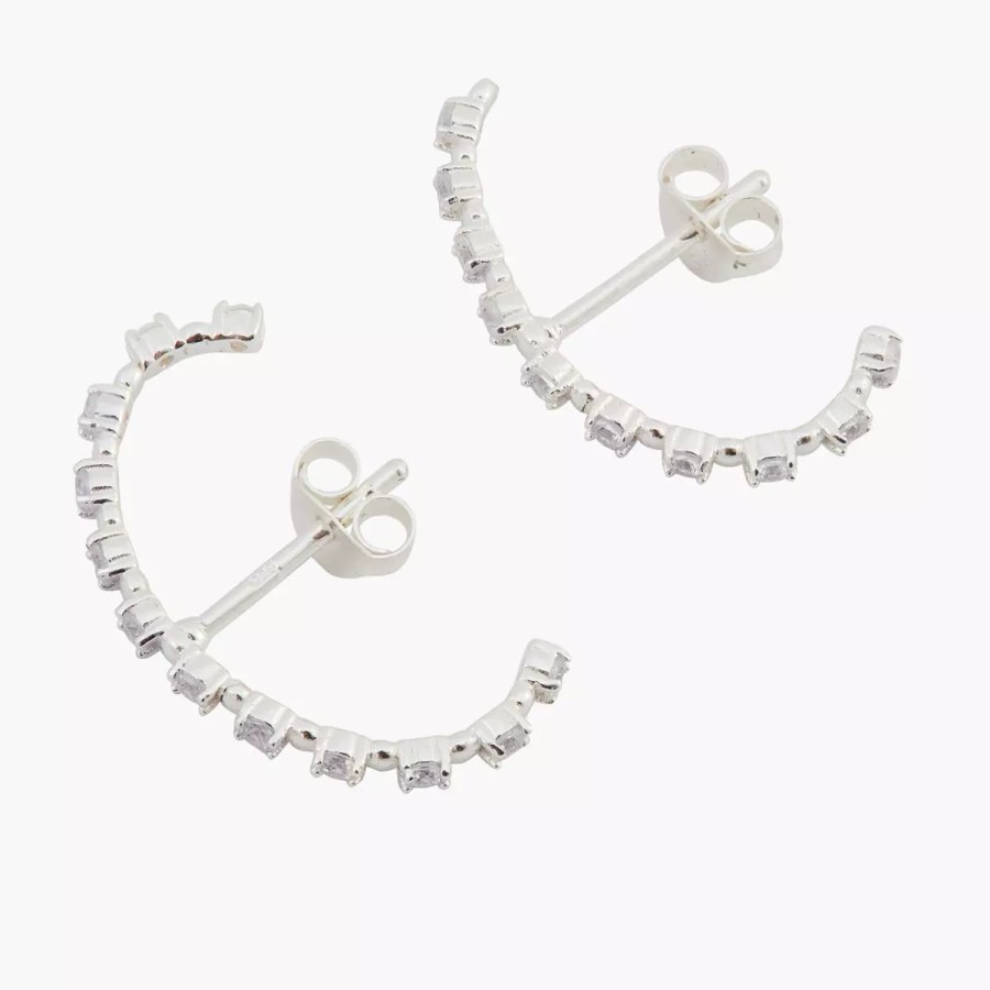 Online Demi-Creoles Zirconium Argent Garanti Boucles D'Oreilles Argent Garanti