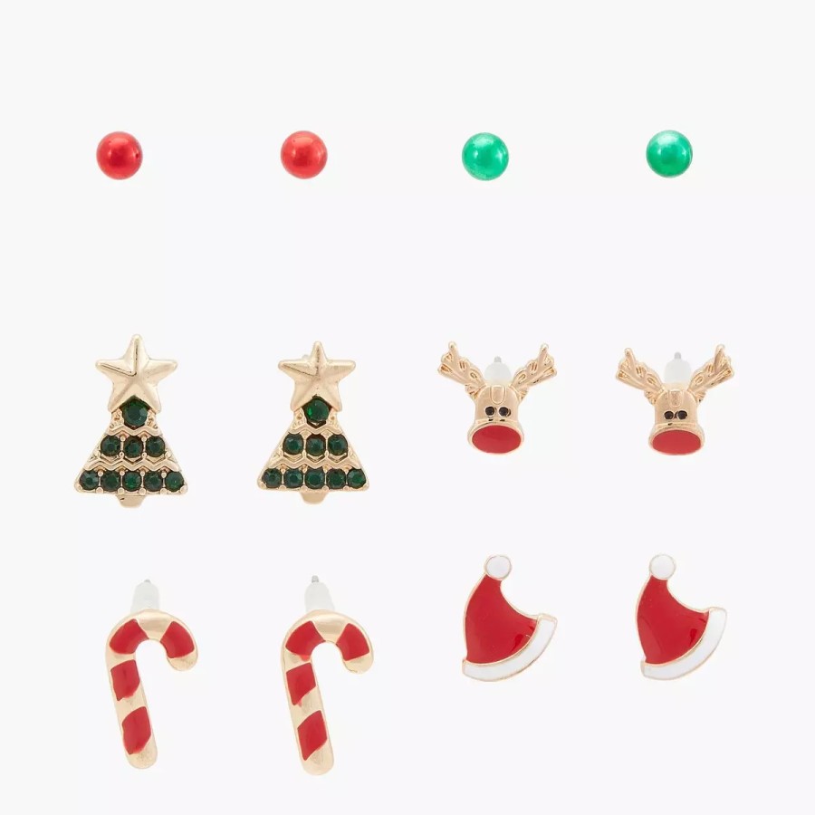 Hot Set De Puces D'Oreilles Multicolore Xmas Party Boucles D'Oreilles