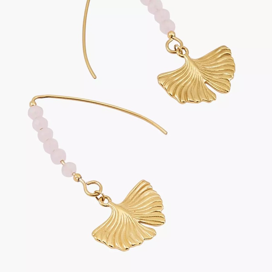 Online Boucles D'Oreilles Feuille Ginkgo Acier Inoxydable Boucles D'Oreilles Acier Inoxydable