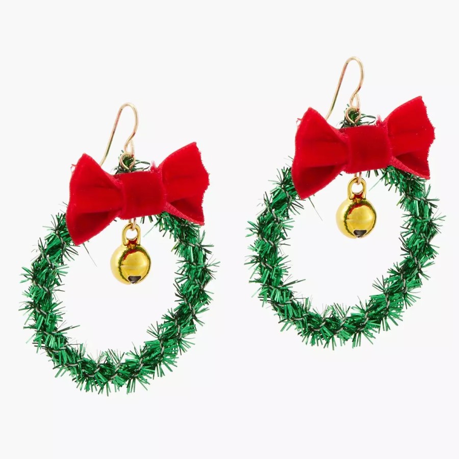 New Boucles D'Oreilles Couronnes Vertes Crazy Xmas Boucles D'Oreilles