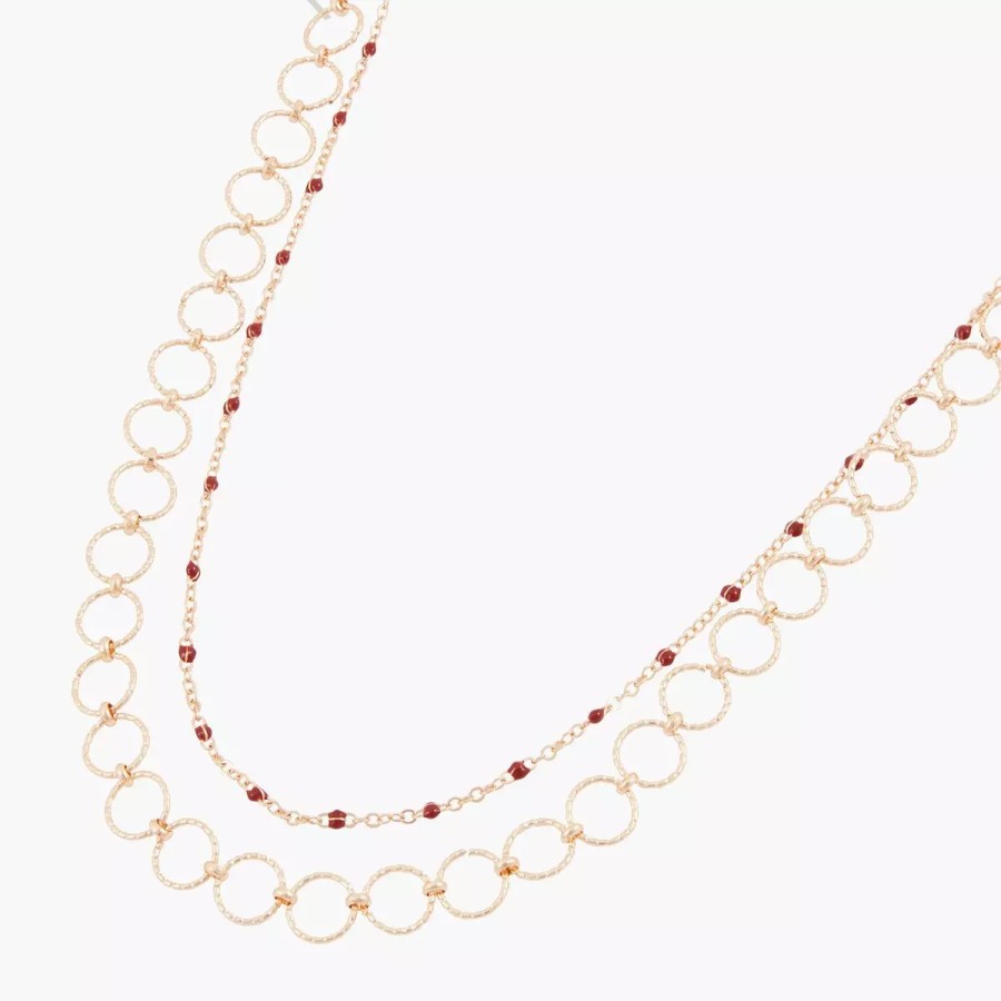 Wholesale Collier Multirang Chaine Avec Cercles Ciseles Colliers