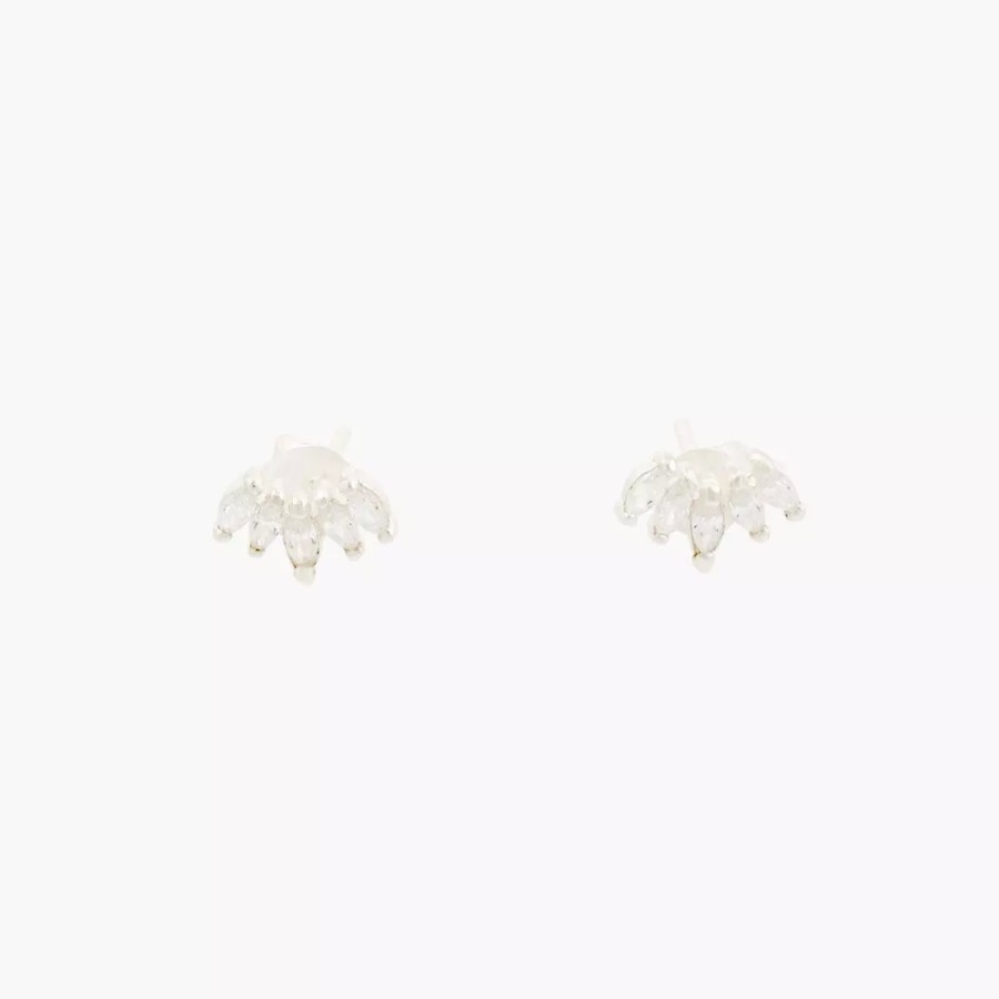 Clearance Puces D'Oreilles Petales Argent Garanti Boucles D'Oreilles Argent Garanti