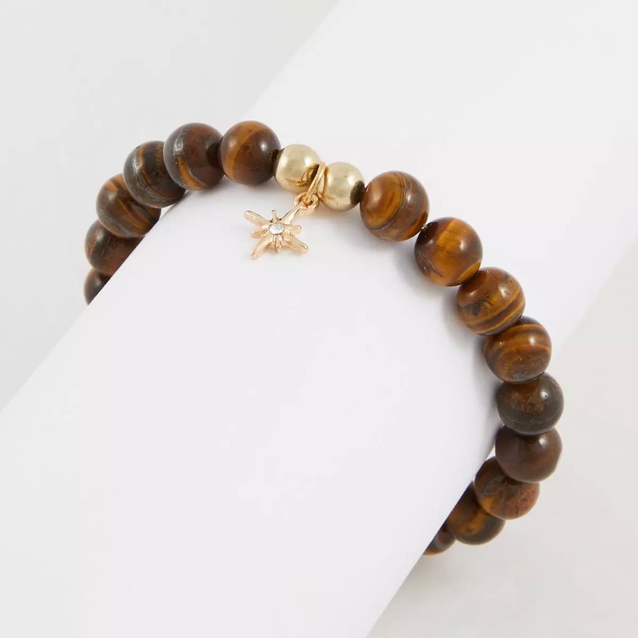 Online Bracelet Perles D'Oeil De Tigre - Marron Bracelets