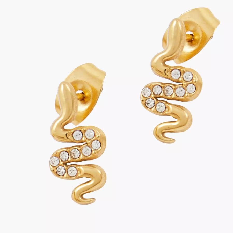 New Boucles D'Oreilles Serpents Avec Strass Boucles D'Oreilles