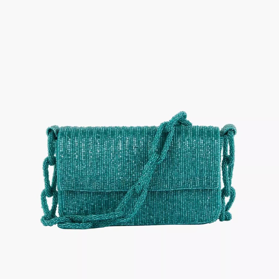 Online Pochette Perlee A Bandouliere - Turquoise Sacs