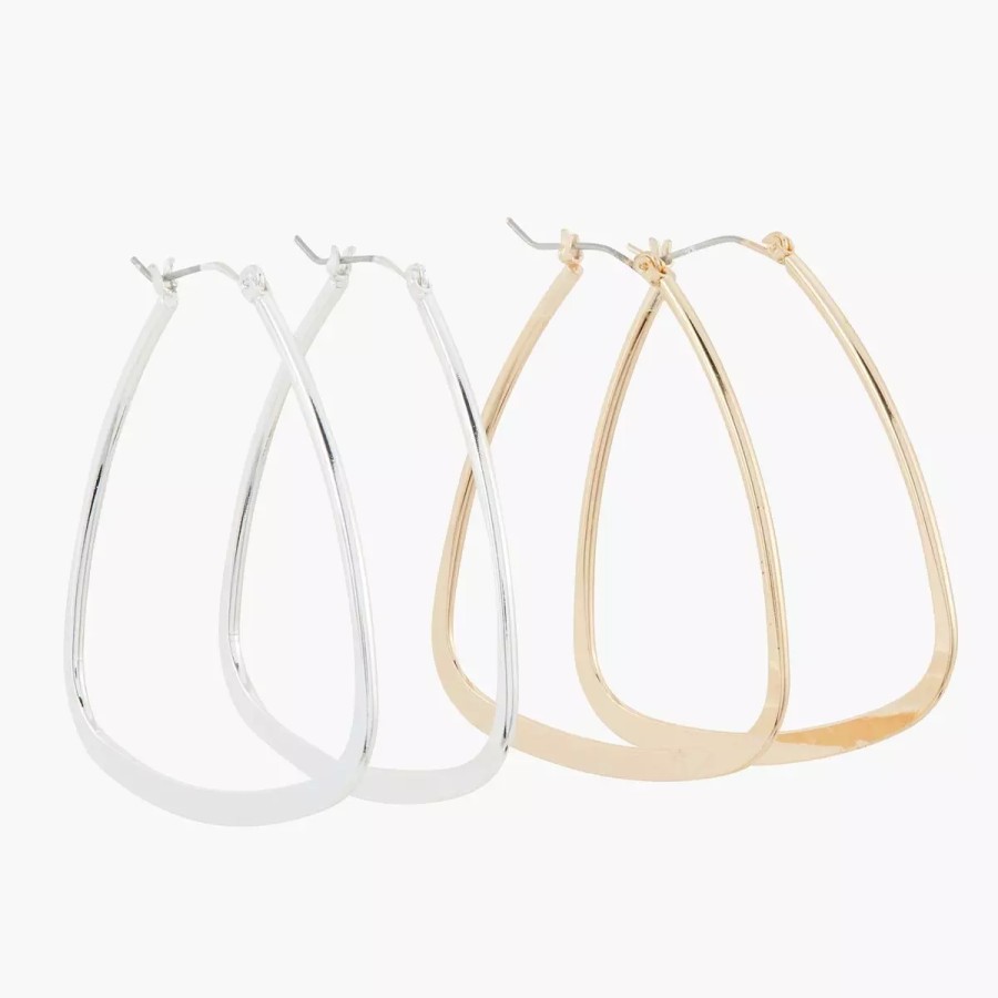 Online Set De 2 Creoles Triangles Boucles D'Oreilles