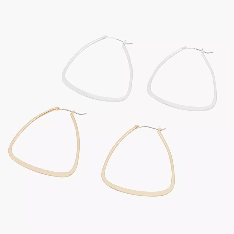 Online Set De 2 Creoles Triangles Boucles D'Oreilles