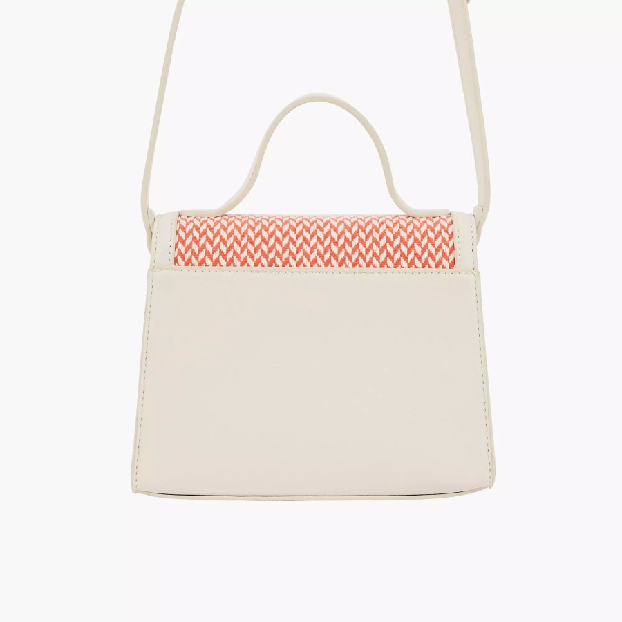 Best Petit Sac A Bandouliere A Motifs - Corail Et Ecru Sacs