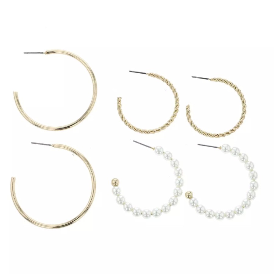 Wholesale Set De Creoles Et Perles D'Imitation Essentiel Perle Boucles D'Oreilles