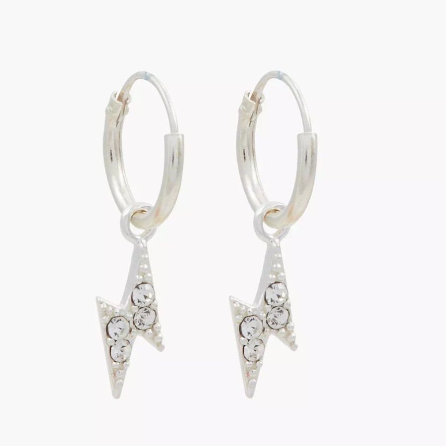 Best Mini-Creoles Eclair Argent Garanti Boucles D'Oreilles Argent Garanti