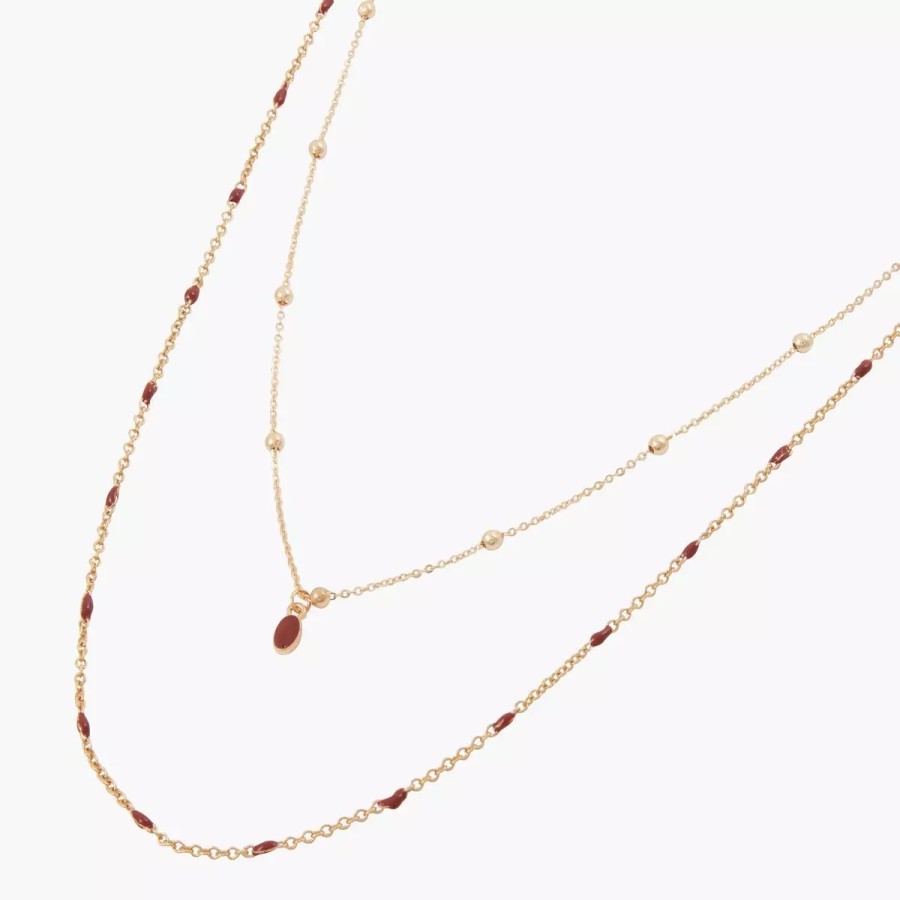 Clearance Collier 2 Rangs Chaines Emaillees City Blush Colliers