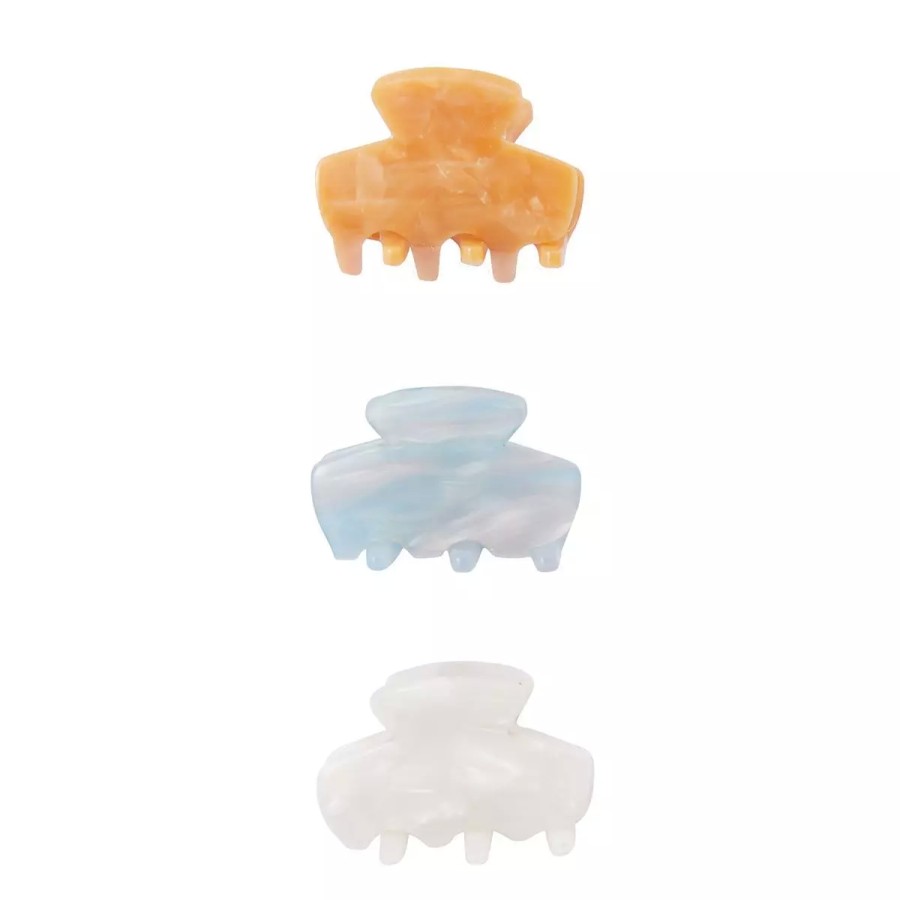 Best Set De 3 Mini Pinces A Cheveux - Orange, Bleu Et Blanc Accessoires De Cheveux